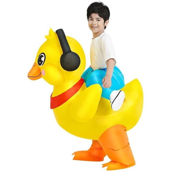 Ride On Duck Inflatable Halloween Costume Air Blow Up Kids 7-10 year Medium - Picture 3 of 11